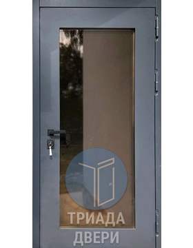 металлическая офисная дверь с тонированным стеклопакетом
